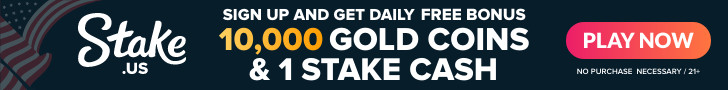 Sign up to stake.us and get 10000 gold coins and 1 stake cash daily no purchase necessary 21+